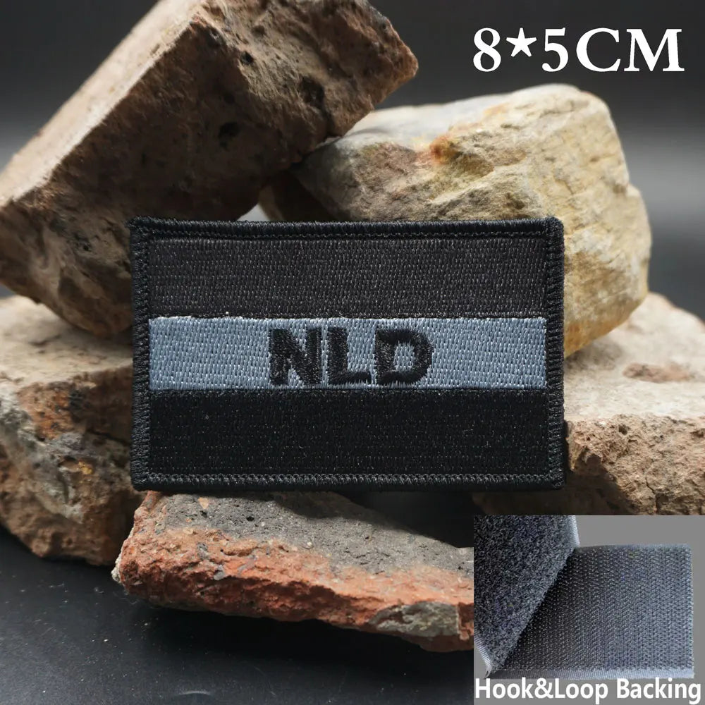 Patch Brodé NLD Tactique – Drapeau Pays-Bas | Velcro ou Thermocollant