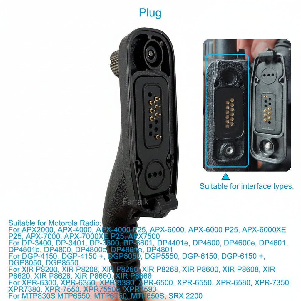 Micro-Gorge à Tube d’Air Motorola – Casque Vibration Laryngale XiR P8268, MTP850S, APX, DP, DGP