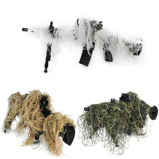 Housse Ghillie Camouflage pour Fusil – Sangle Élastique Airsoft Chasse Milsim 120-170 cm