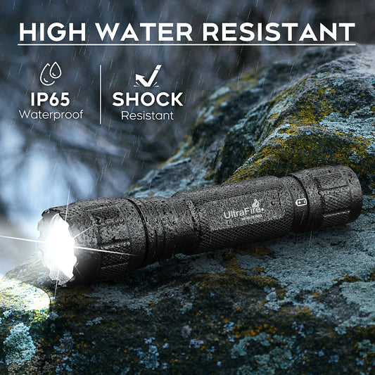 Lampe Torche Tactique UltraFire WF-501B Pro – 1200 Lumens Rechargeable avec Clip Ceinture Tactique W66 - BLACKBEARD OUTDOOR INDUSTRIES