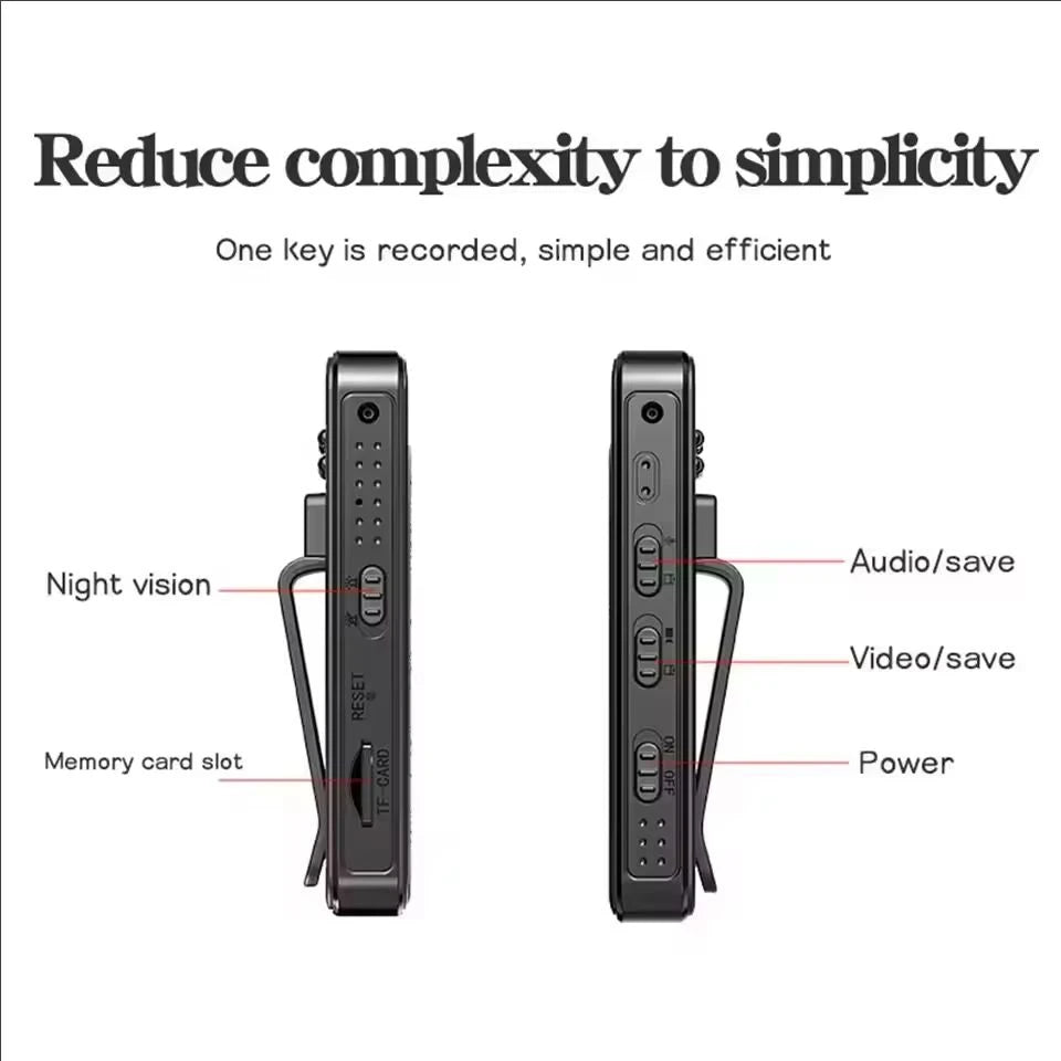 Caméra Piéton 1080P Full HD – Vision Nocturne IR, Portable, CE & RoHS
