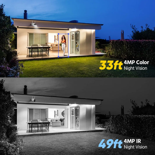 Kit NVR 16 Canaux + Caméras Solaires Sans Fil 4MP 2K – WiFi 6, PIR, Vision Nocturne Couleur, IP65, Audio Bidirectionnel – 4 à 12 Caméras