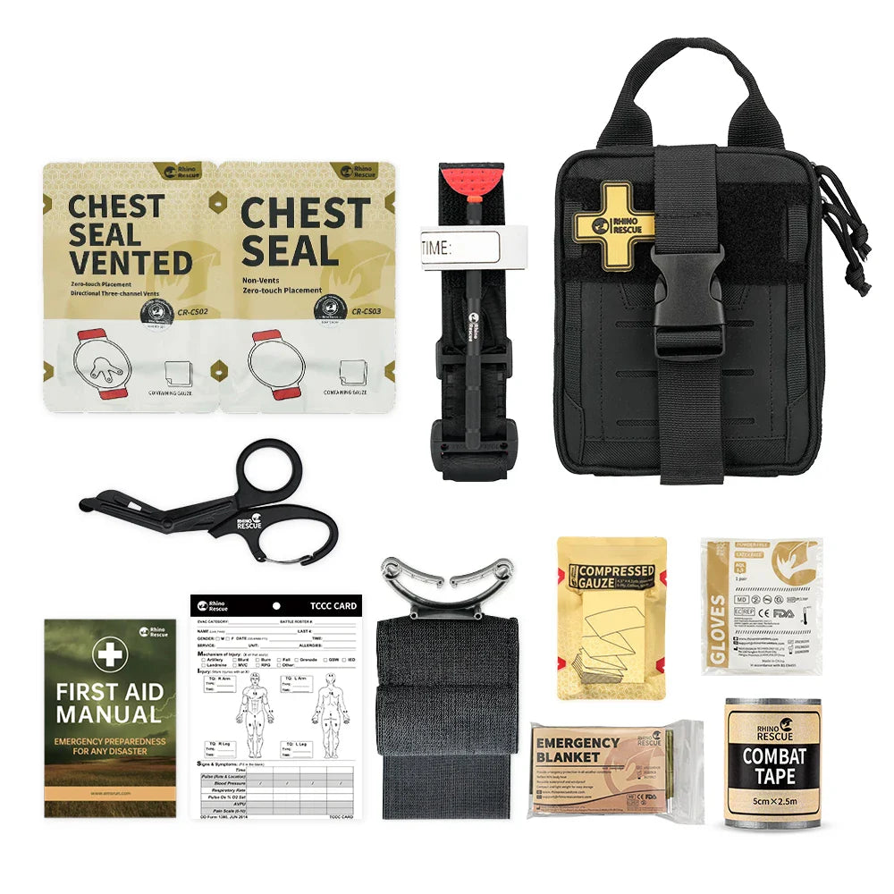 Trousse de Premiers Secours Rhino Rescue EDC – Kit de Survie Trauma Tactique avec Pochette MOLLE - BLACKBEARD OUTDOOR INDUSTRIES