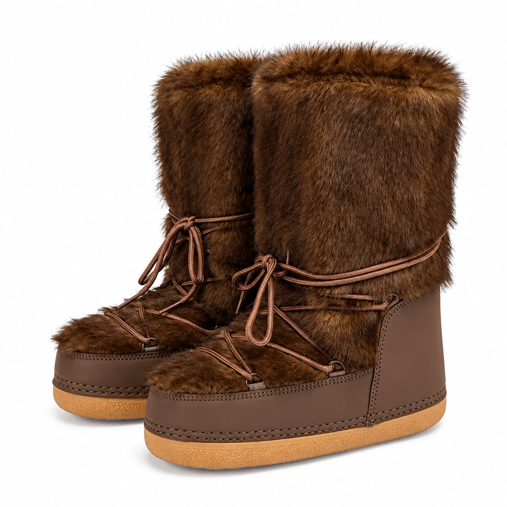 Bottes de neige à fourrure et semelle épaisse