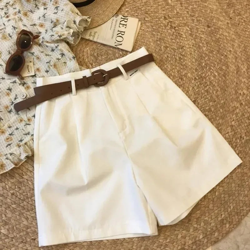 Short Large Femme Été – Style Classique & Décontracté Coupe A-Line, Léger, Coton Mélangé, Taille Mi-haute, Fermeture Zippée Ma boutique