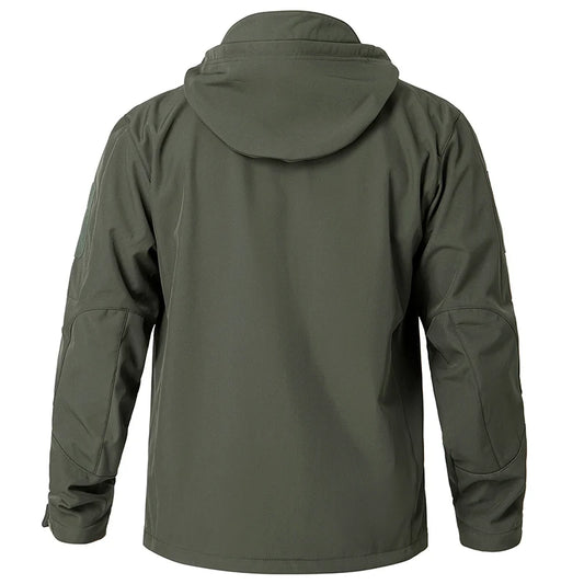 Veste tactique homme softshell imperméable, capuche