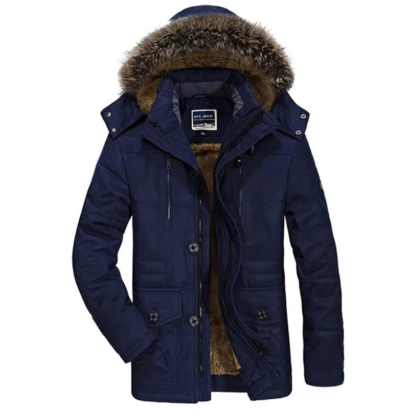 Long Parka Homme Hiver — Col Fourrure, Capuche Amovible, Multi-Poches | M à 7XL (Taille Asiatique) - BLACKBEARD OUTDOOR INDUSTRIES