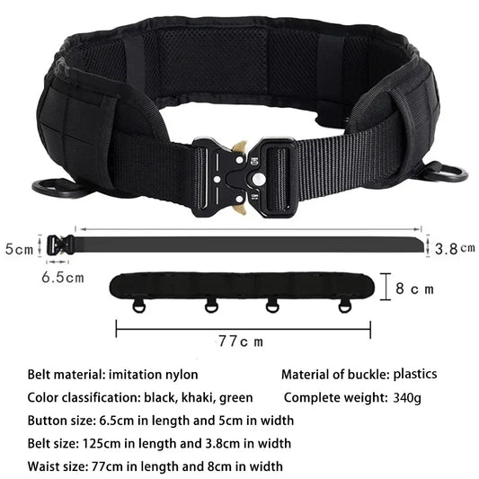 Ceinture Tactique MOLLE Réglable – Boucle à Dégagement Rapide | Ceinture de Combat Multifonction pour Activités Outdoor - BLACKBEARD OUTDOOR INDUSTRIES