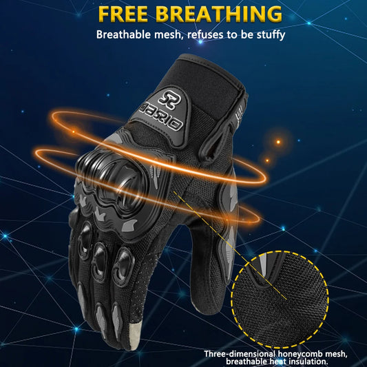 Gants Moto Été Respirants SUOMY – Plein Doigt Tactile Anti-Dérapant Motocross