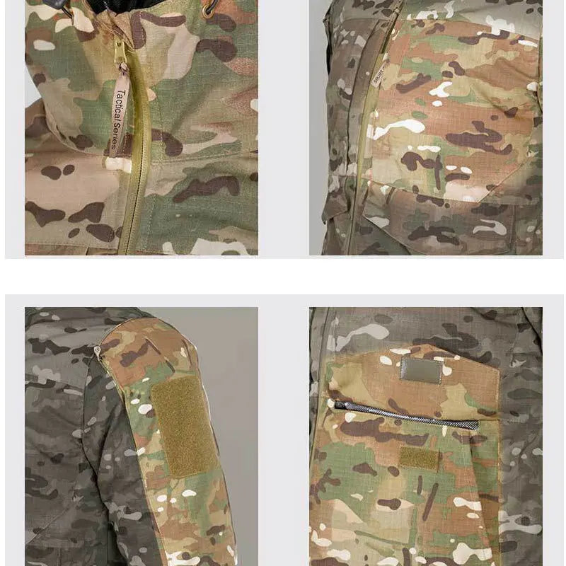Veste Tactique Homme Camouflage CP – Thermique Réfléchissante, Imperméable, Multi-Poches, Capuche