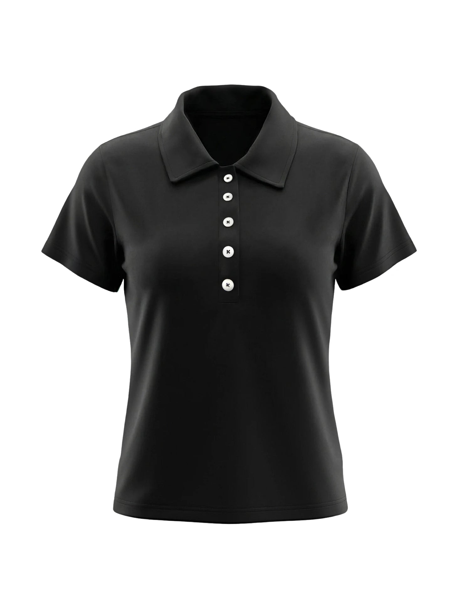 Polo Femme Col Boutonné Manches Courtes – Coupe Slim Stretch, Casual & Chic