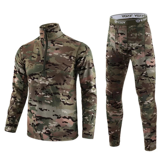 Ensemble de Sous-Vêtements Thermiques pour Homme – Sous-Vêtements Chauds en Fleece, Sèche-Vite, Compression, Long Johns pour l'Hiver – Vêtements Militaires/Armée BLACKBEARD OUTDOOR INDUSTRIES