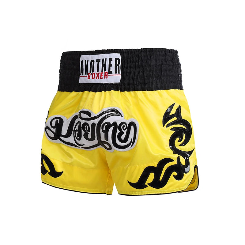 Short Muay Thai Brodé – MMA Kickboxing – Satin Polyester – Homme Femme Enfant - BLACKBEARD OUTDOOR INDUSTRIES