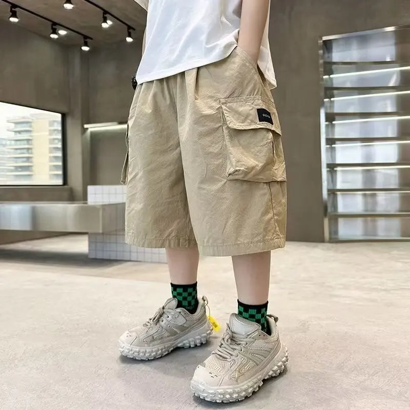 Short Cargo Garçon – Coton Léger Poches Larges Été (4-14 ans)