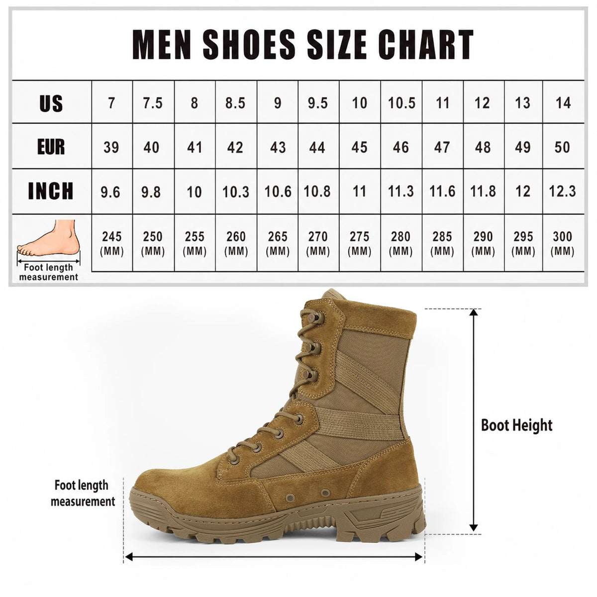 Chaussures Tactiques Homme VOTAGOO – Combat Militaire Désert, Imperméables, Cuir & Nylon 600D