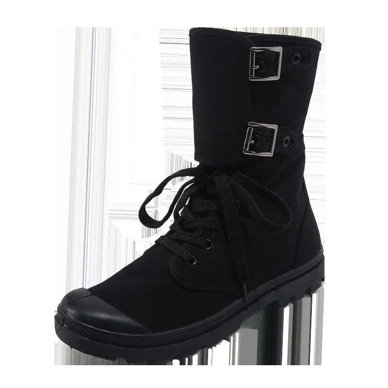Rangers en toile pour hommes - Bottes hautes en toile respirantes, casual, outdoor et antidérapantes