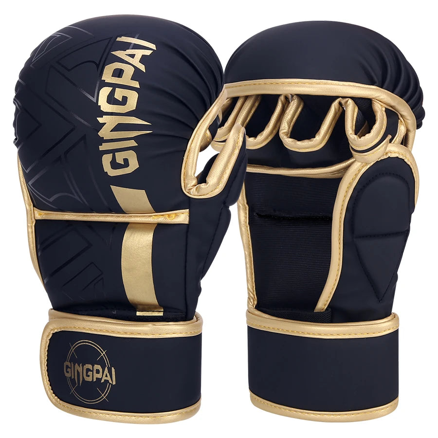 Gants MMA Demi-Doigts Pro Cuir PU – Sac de Frappe / Karaté / Muay Thai – S M L Adulte & Enfant - BLACKBEARD OUTDOOR INDUSTRIES