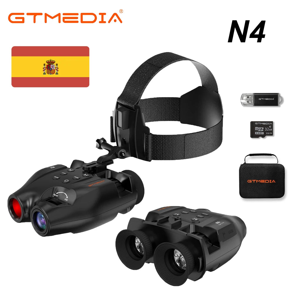Jumelles Vision Nocturne GTMEDIA N4 – Portée 300m, Zoom 5X, Enregistrement 1080P, 7 Niveaux IR Ajustables – Stock Espagne Ma boutique