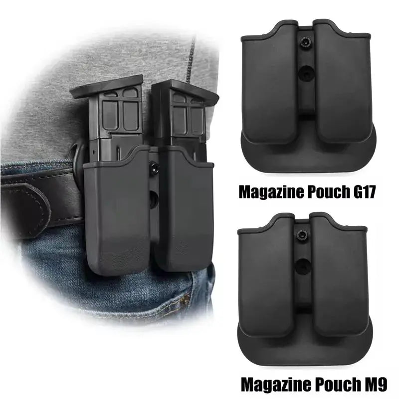 Pochette Double Chargeur Tactique pour Pistolet – Compatible 9mm Glock, Beretta M9, et plus Ma boutique