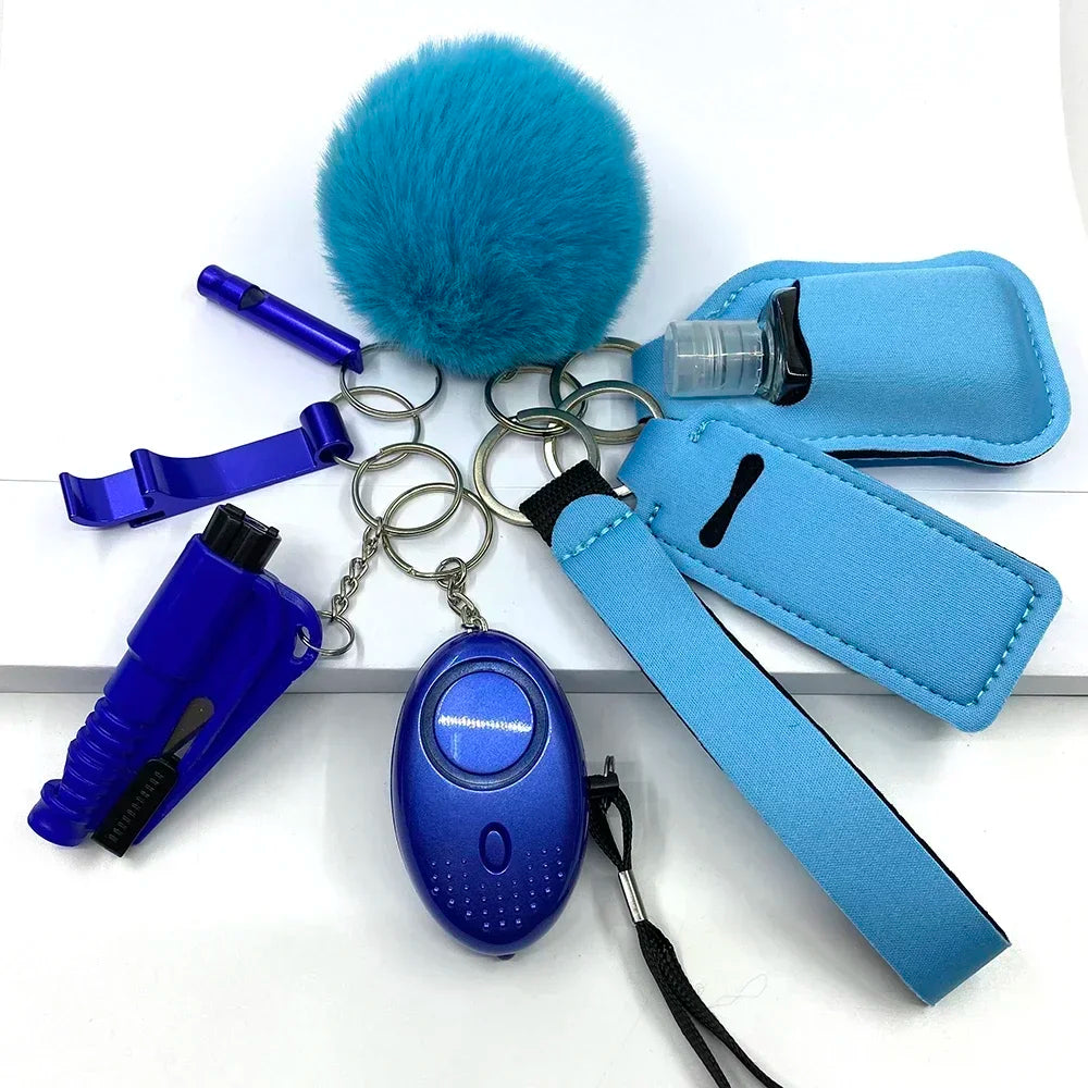 Kit Porte-Clés Défense Personnelle Femme – Alarme Sonore, Bouteille de Voyage, 20 Coloris