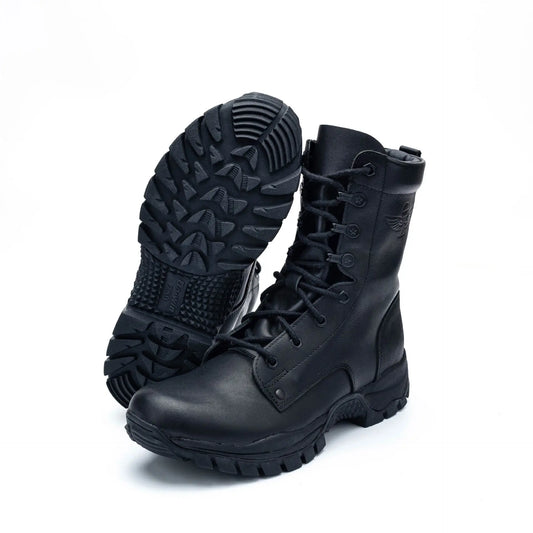 Rangers Tactiques d'Intervention Cuir Véritable – Imperméables Zip Unisexe