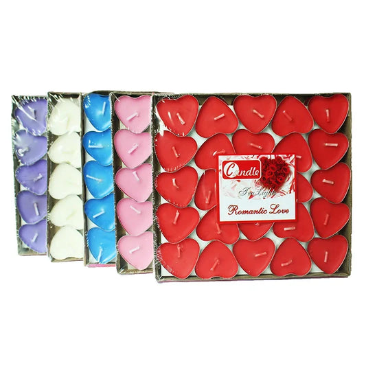 50 Bougies Parfumées en Forme de Cœur – Bougies Tea Light Romantiques pour Mariages, Anniversaires et Décorations - BLACKBEARD OUTDOOR INDUSTRIES