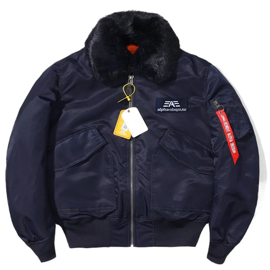 Blouson Aviateur Bomber Homme Hiver — Col Fourrure, Garnissage Coton Épais, Style Pilote Militaire | S à 4XL - BLACKBEARD OUTDOOR INDUSTRIES