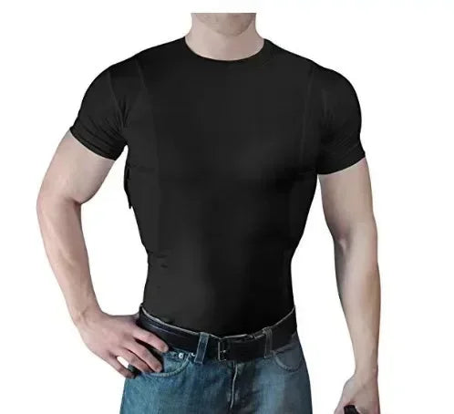 T-Shirt Holster de port discret – T-shirt tactique à compression avec étui intégré, ambidextre, unisexe - BLACKBEARD OUTDOOR INDUSTRIES