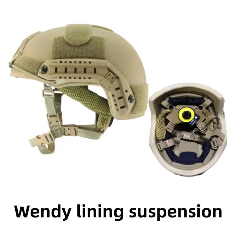 Casque Tactique Ballistique ACH High Cut NIJ IIIA - Casque Balistique de Haute Qualité avec Suspension Wendy's - BLACKBEARD OUTDOOR INDUSTRIES