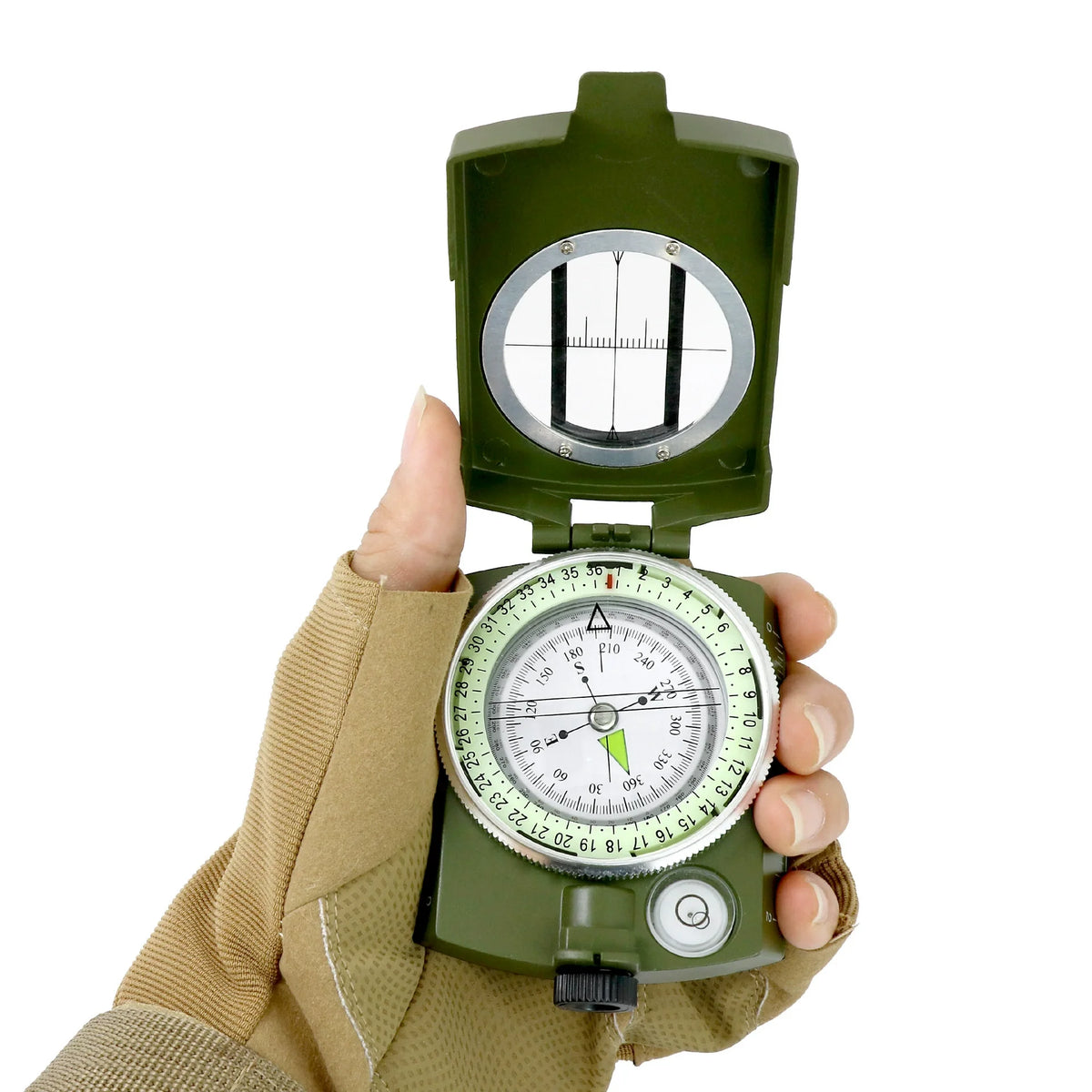 Boussole de randonnée EK4074 en métal – Visée et cadran lumineux