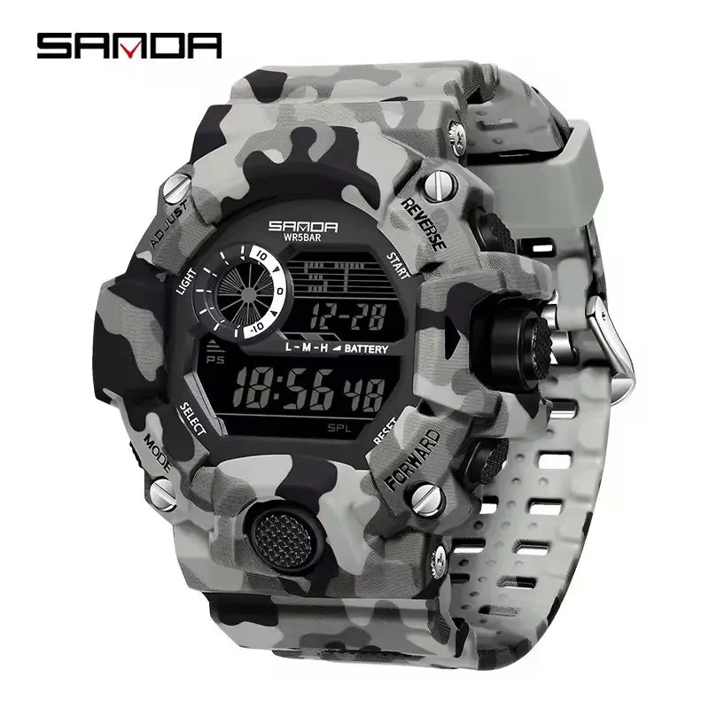 Montre numérique homme SANDA 2183 camouflage sport
