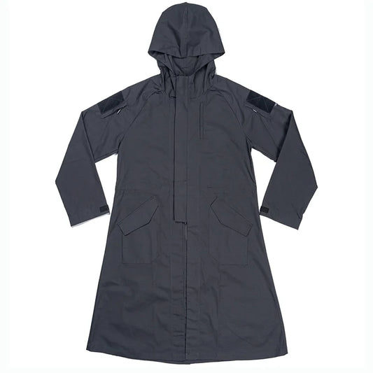 Manteau tactique à capuche homme : trench long coupe-vent en coton-polyester - BLACKBEARD OUTDOOR INDUSTRIES