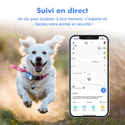 Traceur GPS 4G pour Chien & Chat – Étanche, Localisation en Temps Réel, Son/Lumière, Application Mobile Incluse Ma boutique