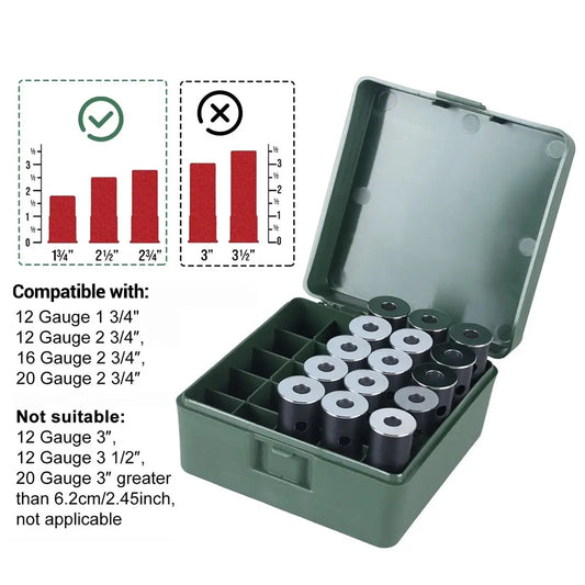 Boîte à Munitions 25 Coups 12/20GA – Coffret de Rangement pour Cartouches de Fusil Ma boutique