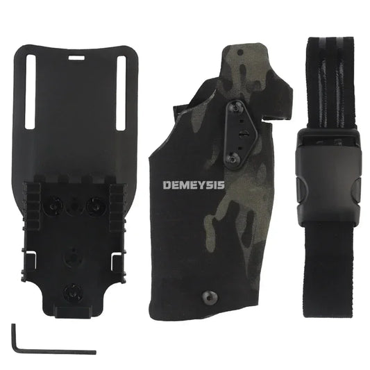 Holster Tactique Glock 17 Gen4 / G19 + X300/X300U – Verrouillage Rapide, Intérieur Floqué, Sangle Cuisse | Droitier | 5 Coloris - BLACKBEARD OUTDOOR INDUSTRIES