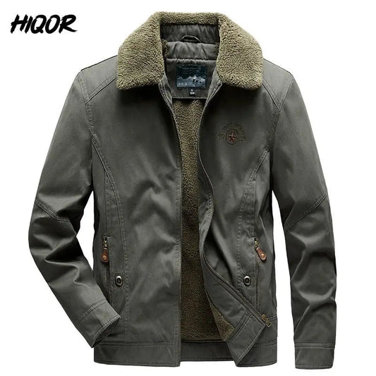 Autumn Winter Men's Cotton Thick Warm Fleece Jackets Stand Collar Fleece Lined Outdoor Workwear Warm Casual Style New Arrival BLACKBEARD OUTDOOR INDUSTRIES