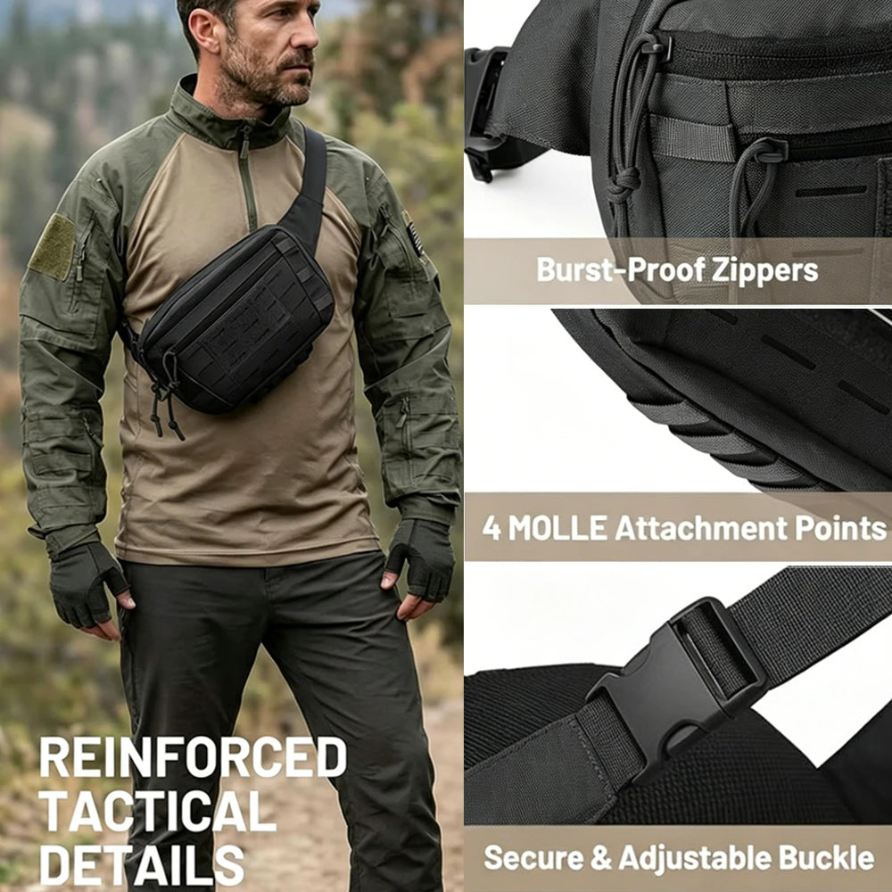 Sacoche banane tactique 6 L avec holster et MOLLE
