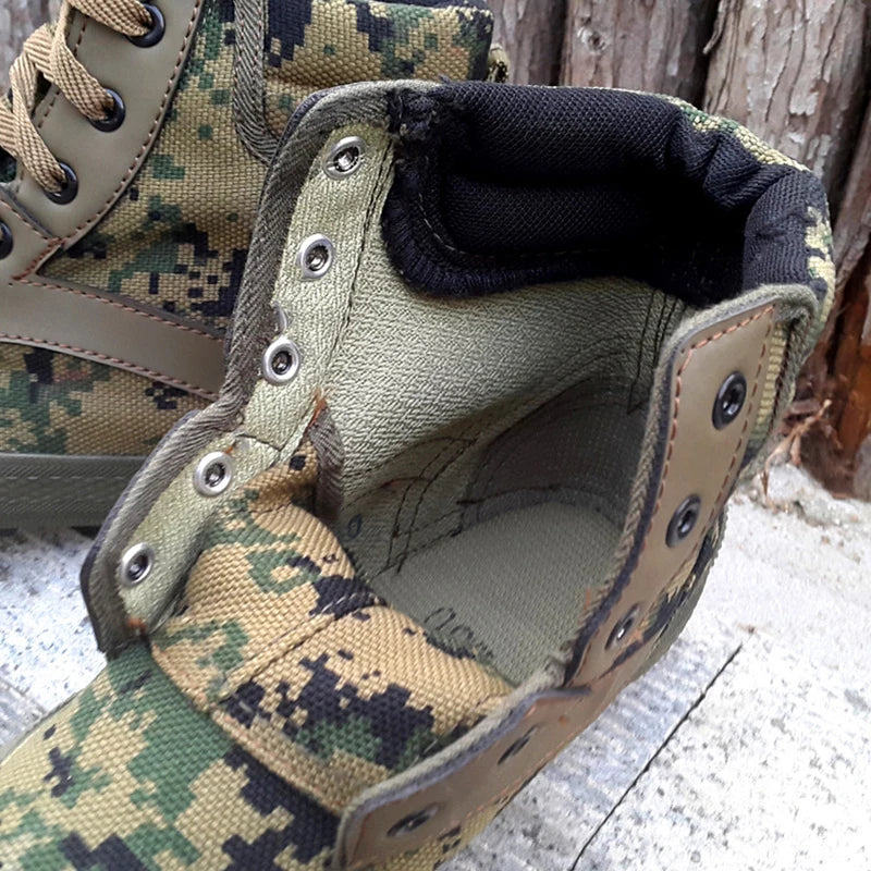 Chaussures Tactiques Camouflage Homme - Basses Anti-Dérapantes en Toile Respirante pour le Travail en Forêt