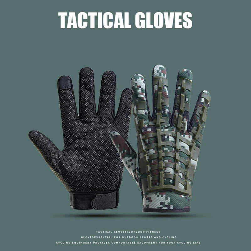 Gants Tactiques Plein Doigt TPR – Protection Articulations, Écran Tactile | Moto, Airsoft, Cyclisme
