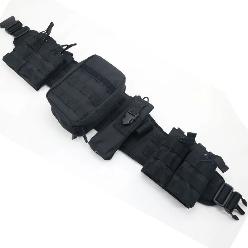 Kit Ceinture Tactique MOLLE Multifonction + Sacoche de Taille – Oxford 900D Camouflage