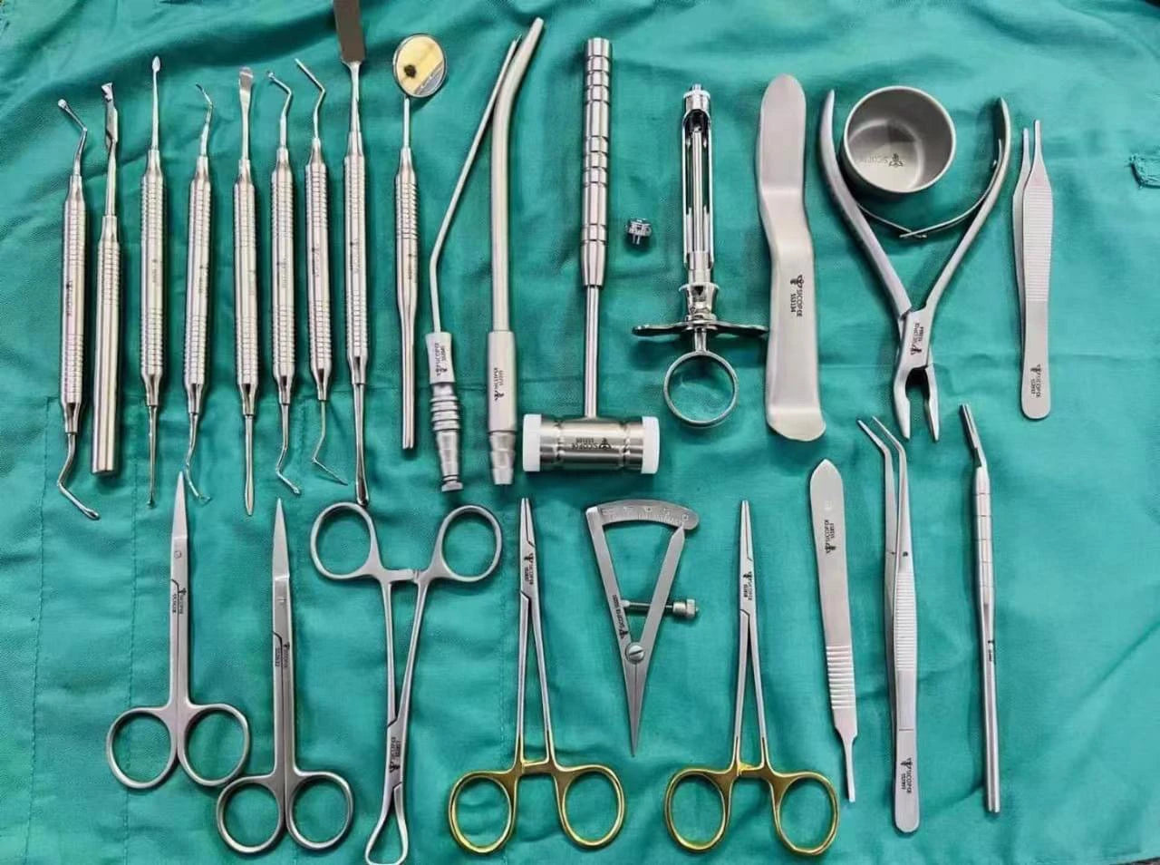 Set d'instruments pour implants dentaires 26 pièces pour kit de chirurgie orale, ensemble d'outils de base importé