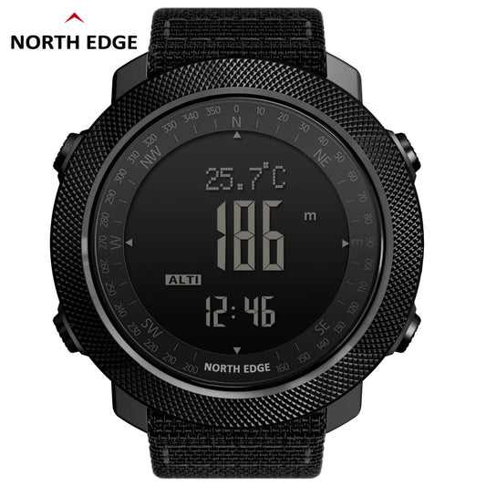 NORTH EDGE APACHE 3 Montre Digitale Sportive pour Homme - Altimètre, Baromètre, Boussole, Thermomètre, Résistante à l'Eau 50m BLACKBEARD OUTDOOR INDUSTRIES