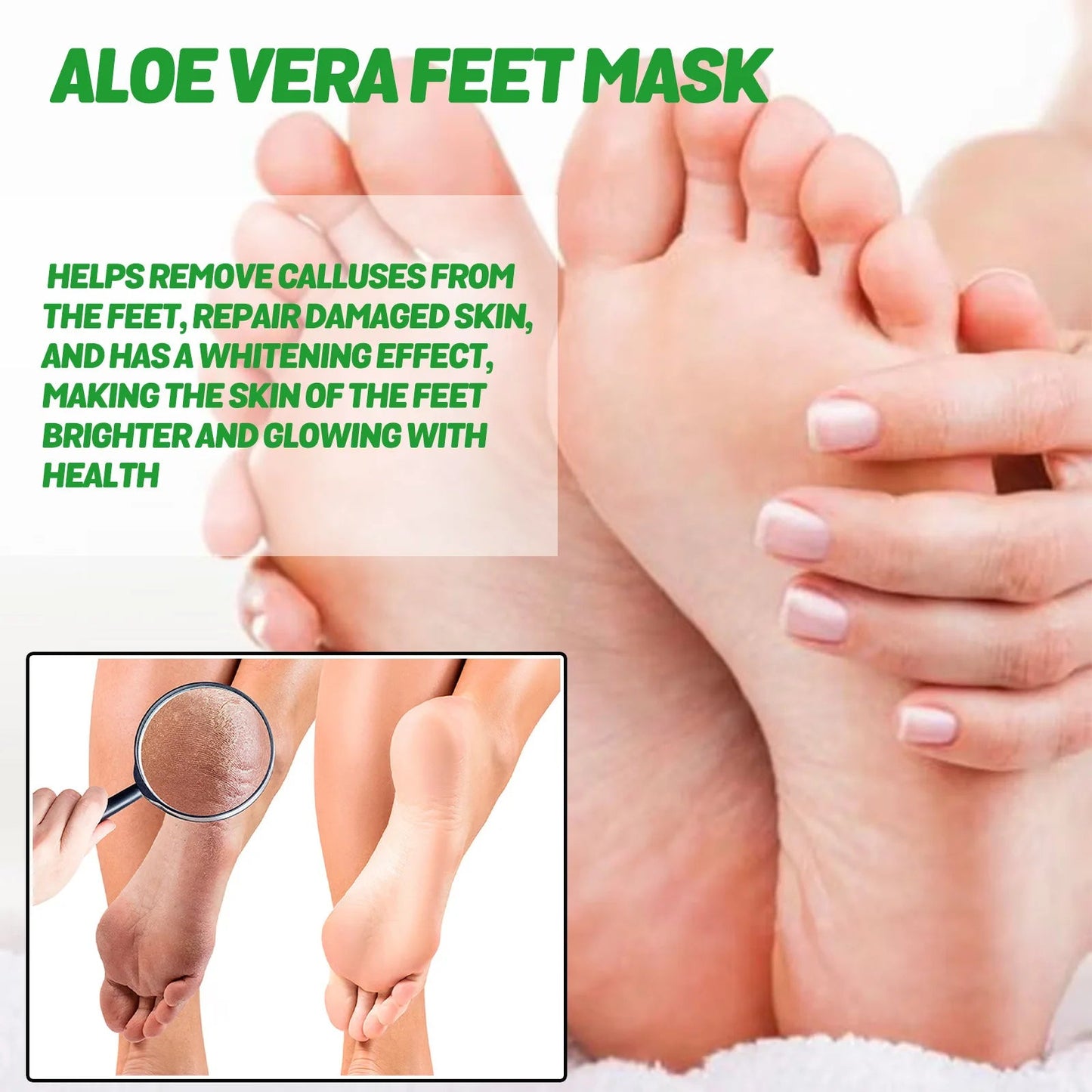 Masque pour Pieds à l'Aloe Vera - Hydratation, Exfoliation et Réparation des Pieds Sèches, Anti-Fissures - Soin de la Peau des Pieds BLACKBEARD OUTDOOR INDUSTRIES