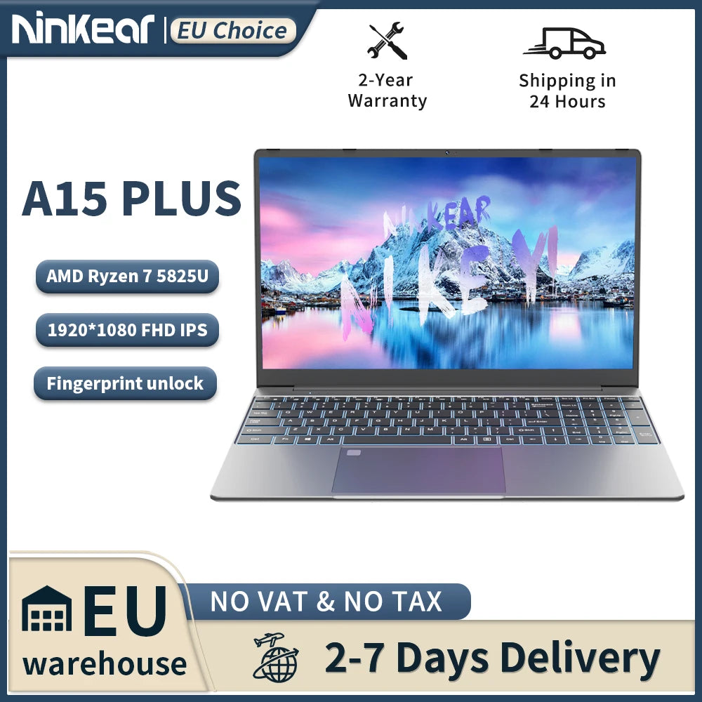 Ninkear A15 PLUS Laptop 15.6" FHD IPS — AMD Ryzen 7 5825U, 32GB RAM, 1TB SSD, Windows 11 Pro - BLACKBEARD OUTDOOR INDUSTRIES