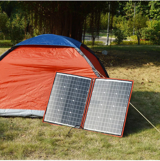 Dokio 100W Panneau Solaire Flexible et Pliant 18V avec Kit Contrôleur 12V – Idéal pour Camping, Voyage et VR - BLACKBEARD OUTDOOR INDUSTRIES
