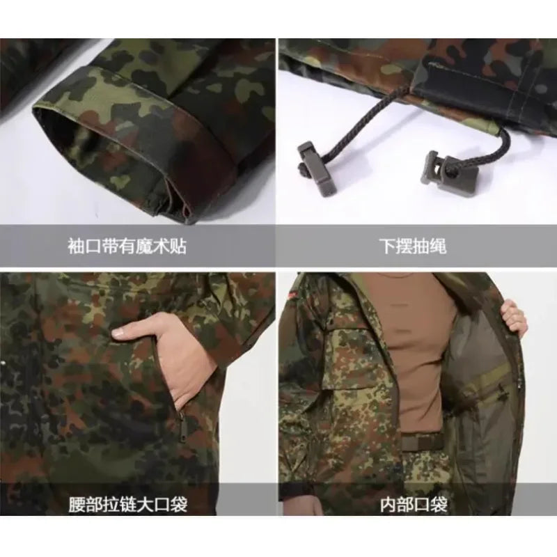 Parka allemande Flecktarn - veste camouflage tactique coupe-vent