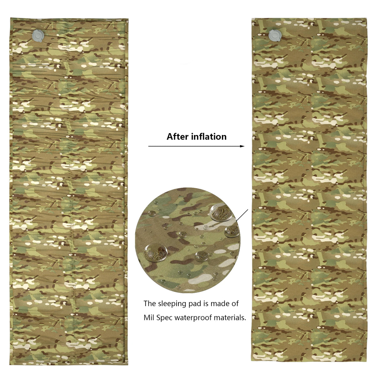 Matelas de bivouac autogonflant camouflage – 220 × 80 cm
