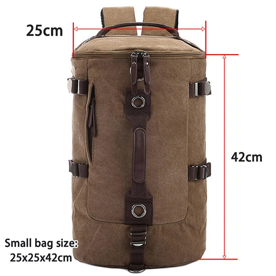 Sac à dos homme en toile et cuir – Voyage et ordinateur