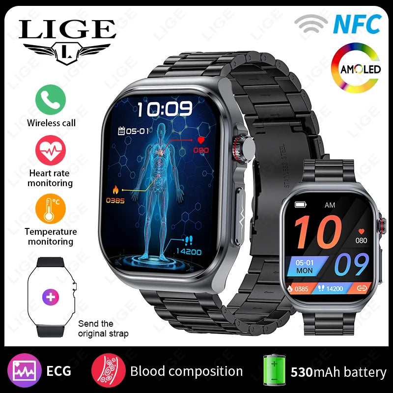 LIGE ET585 – Montre Connectée AMOLED Homme & Femme - BLACKBEARD OUTDOOR INDUSTRIES