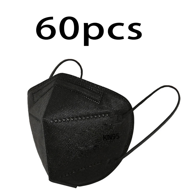 Masques KN95 5 Couches (20/40/60 Pièces) - Protection Efficace Contre la Poussière et les Particules - Élastiques Respirants, Filtration à 95% BLACKBEARD OUTDOOR INDUSTRIES
